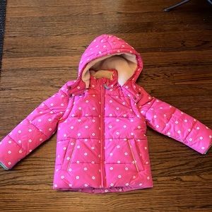 Mini Boden size 5-6yrs pink cozy 2 in 1 jacket.